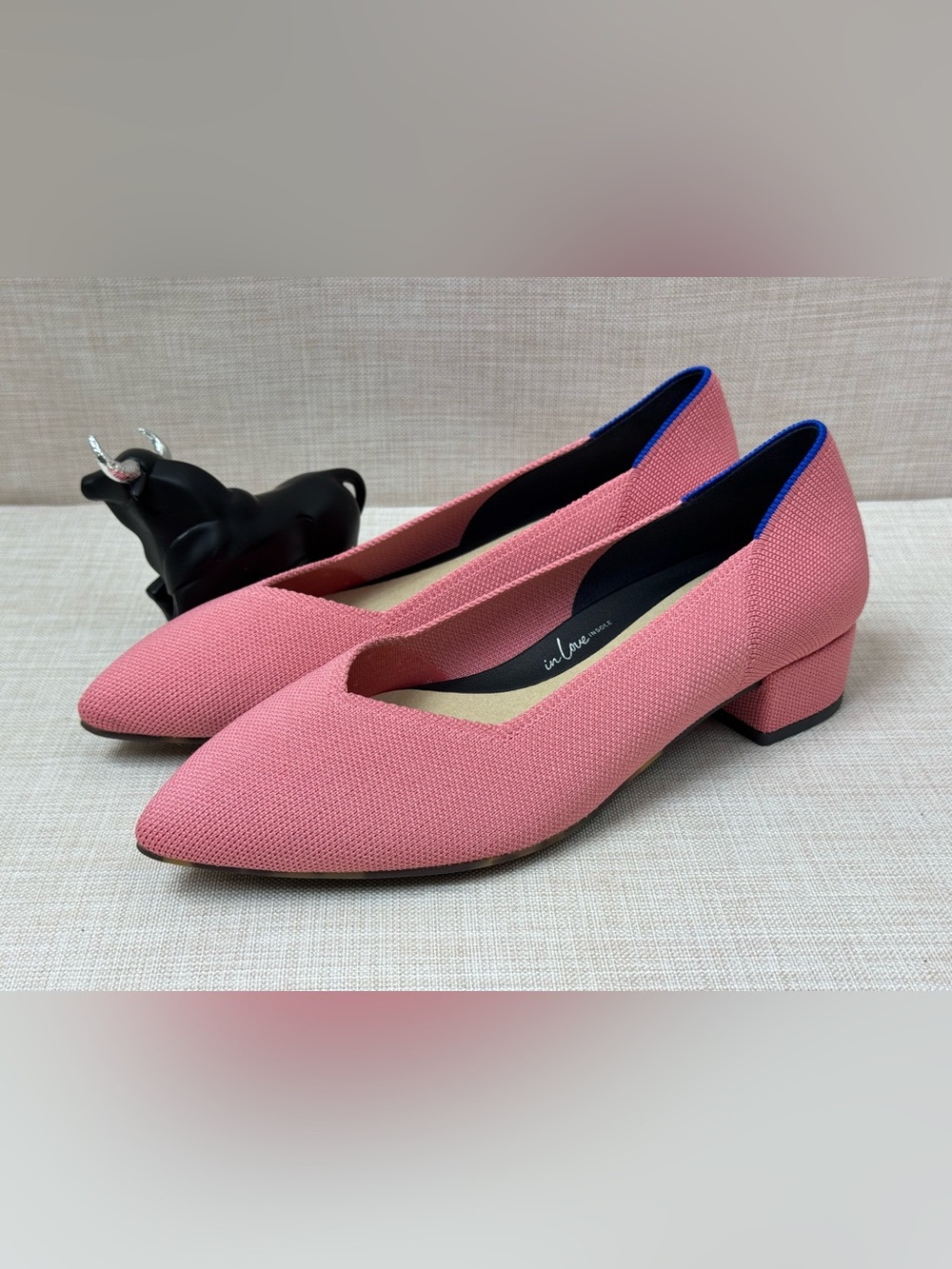 Rothy's Pink Knit Pointed Toe Low Heel Flats